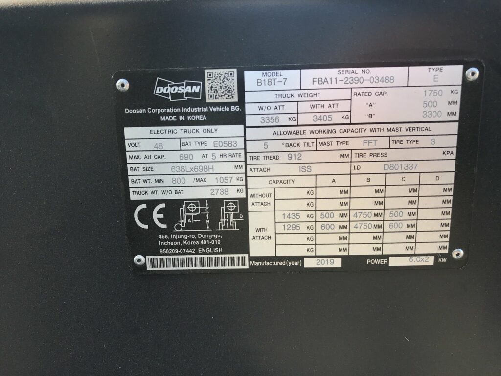 Doosan - B18T-7 - chariot élévateur électrique