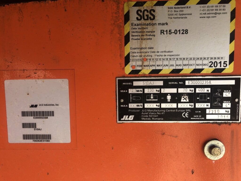 JLG - 510AJ - nacelle articulée
