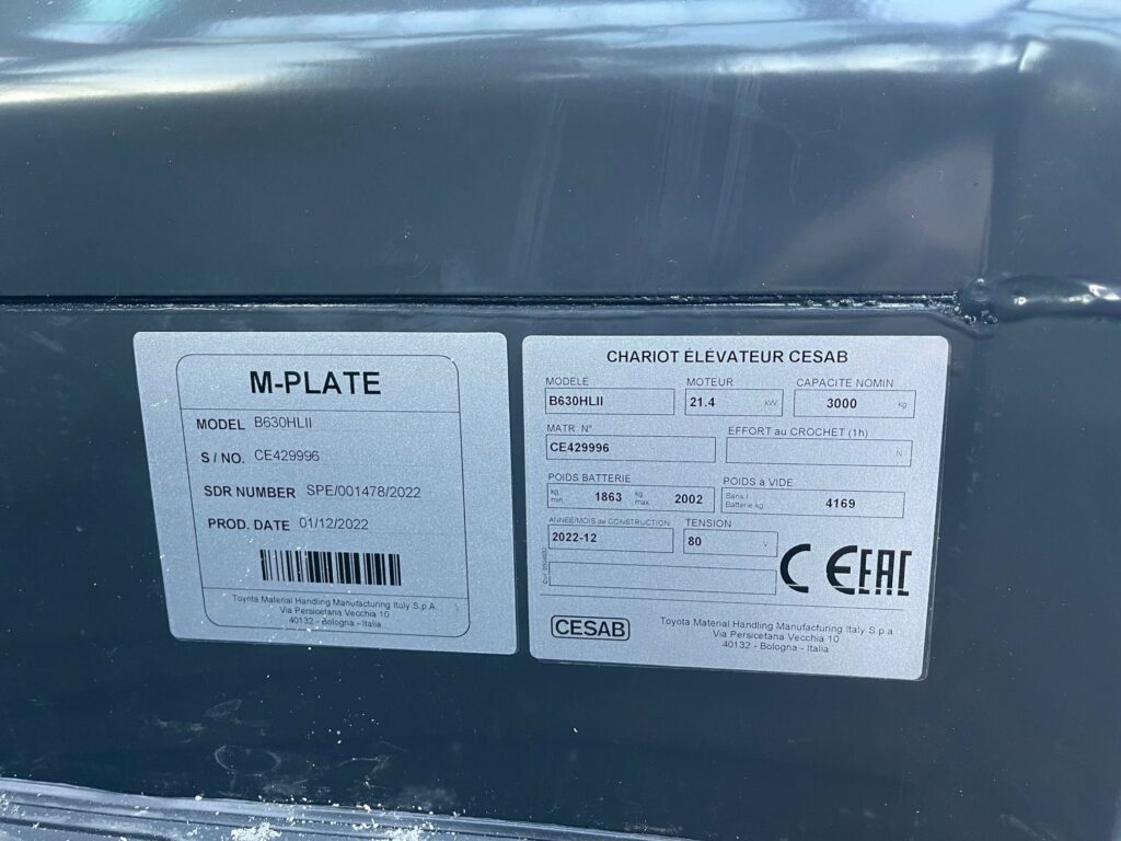 CESAB - B630HLII - chariot élévateur électrique