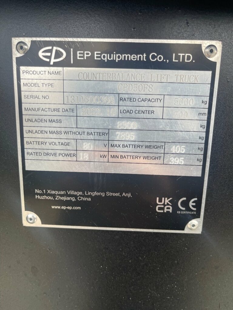EP Equipment - CPD50F8 - chariot élévateur électrique